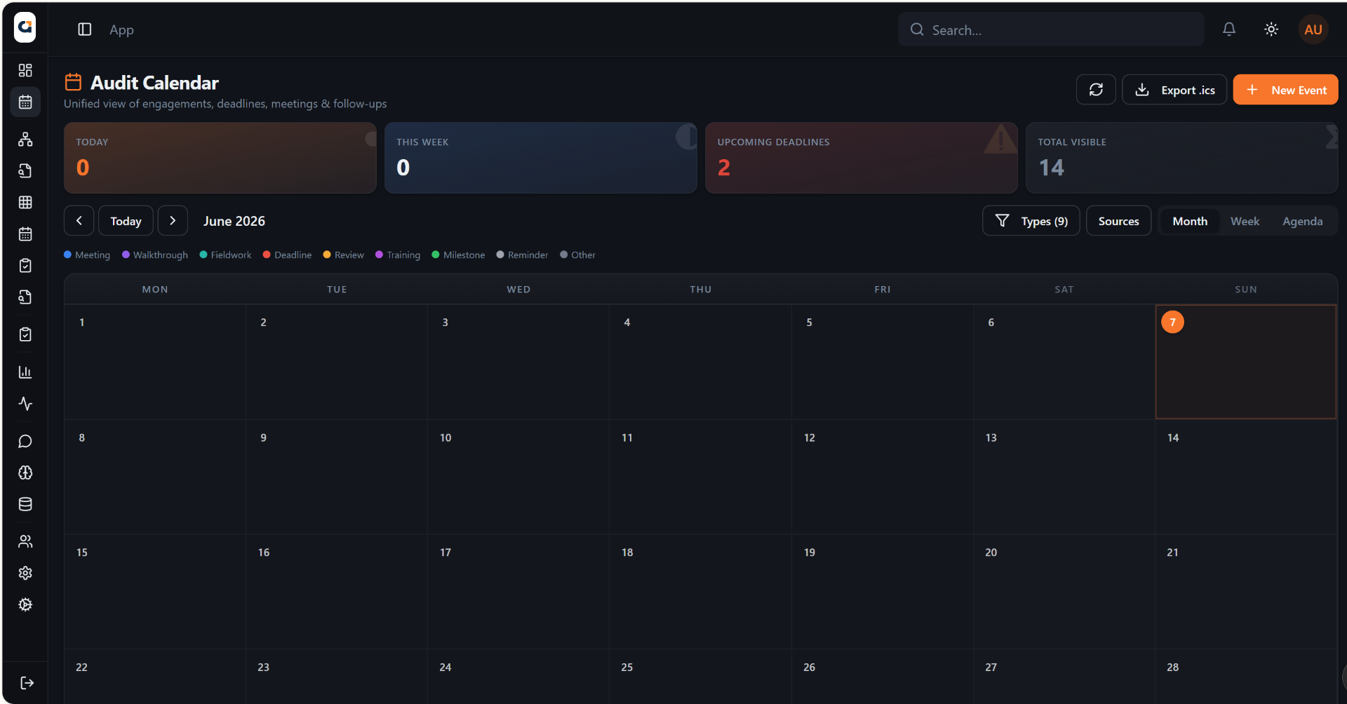 Audit Calendar